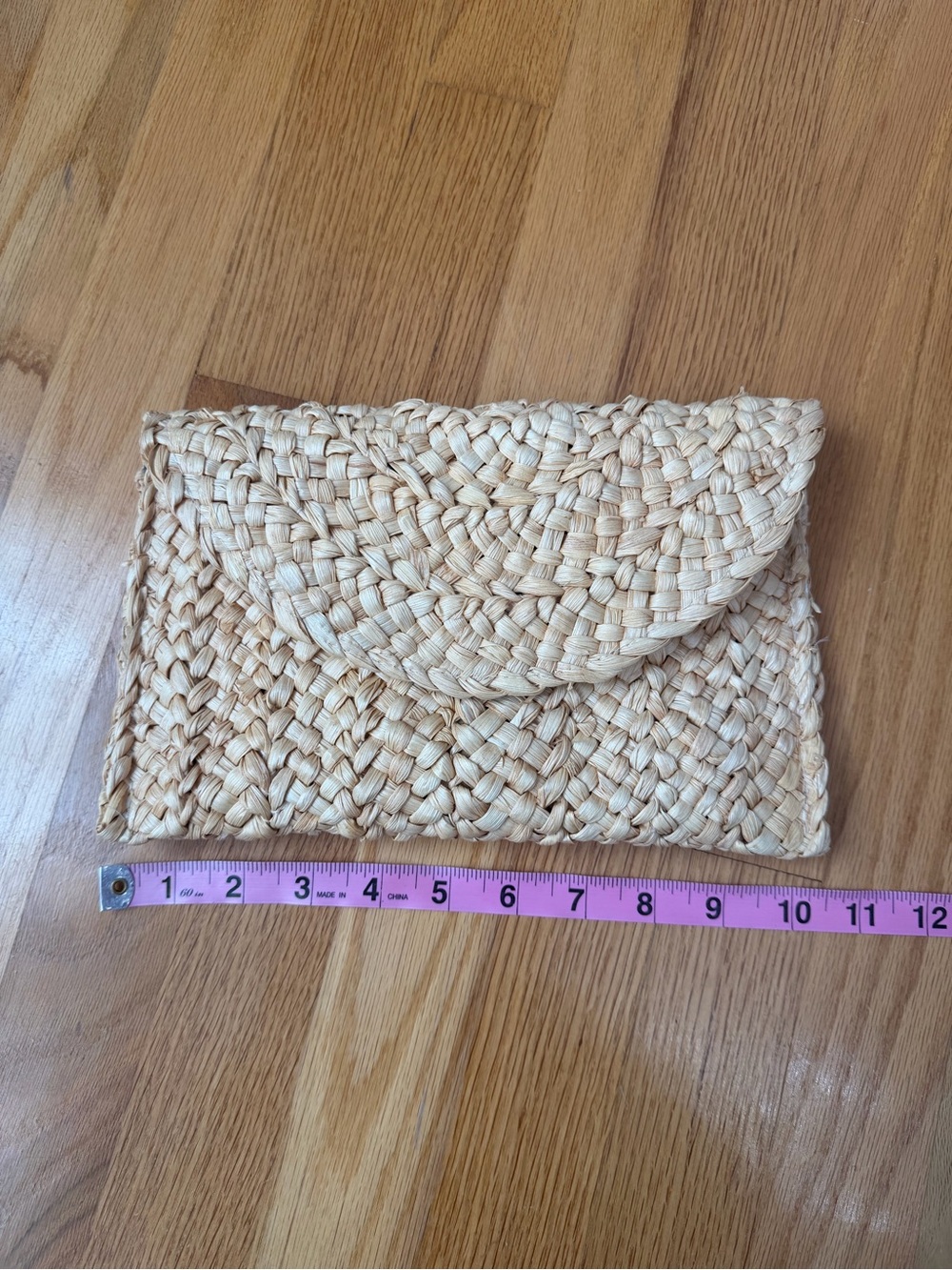 Amazon Beige Woven Straw Envelope Clutch